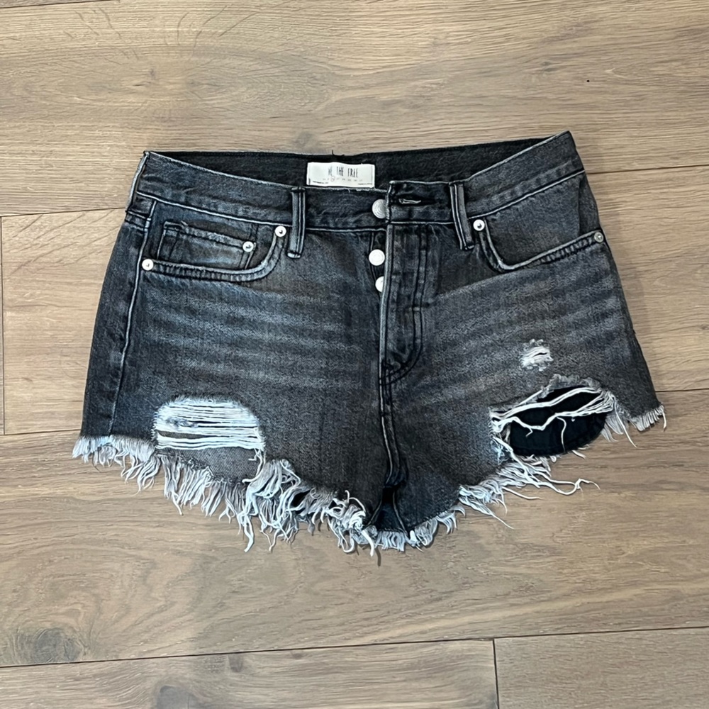 Free people dark gray denim shorts
